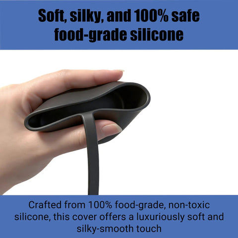 Close-up of Premium Thick Silicone Charger Port Cover For Tesla Electric Vehicle in hand, showcasing soft, food-grade silicone material.