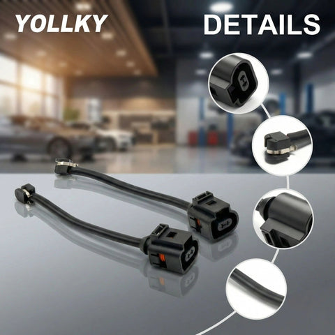 YOLKY rear brake pad wear sensor cables, black, 2-pack for VW Touareg/Cayenne/Panamera