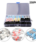 Solder Seal Wire Connectors Kit 50 Pack Heat Shrink Waterproof Solder Sleeves One Step Installation No Crimp Tools Needed Fast Secure Electrical Connections For All Weather Use, 250-piece case