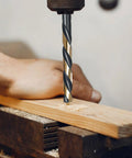 Workhorse Cobalt Drill Bit Set, 29 Pieces With 135 Degree Tip, drilling into wood with black gold high speed steel finish