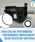 Seal Kit For Char-Lynn 60540 60540-000 101 H Series Buna Seals with hydraulic motor shown alongside sealing rings and material details