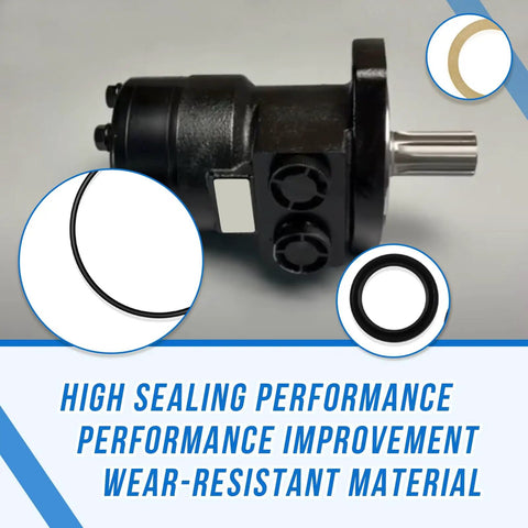 Seal Kit For Char-Lynn 60540 60540-000 101 H Series Buna Seals with hydraulic motor shown alongside sealing rings and material details