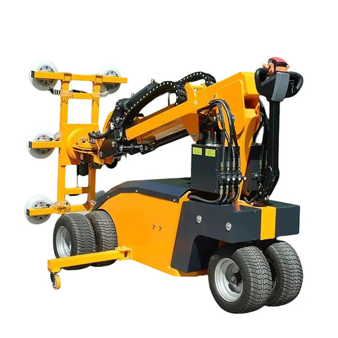 Built Like A Tank Mobile Hydraulic Vacuum Glass Lifter With Zero Hassle Suction Cups for lifting large glass sheets outdoors.