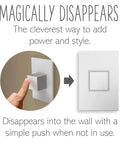 Adorne 20 Amp Pop Out Outlet One Gang In Gloss White demo showing push to conceal function with matching wall plate