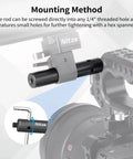 Rugged 15mm Rod Extension Kit With One Two And Three Inch Sections Featuring 1/4 Male To Female Threads, mounting method on camera rig