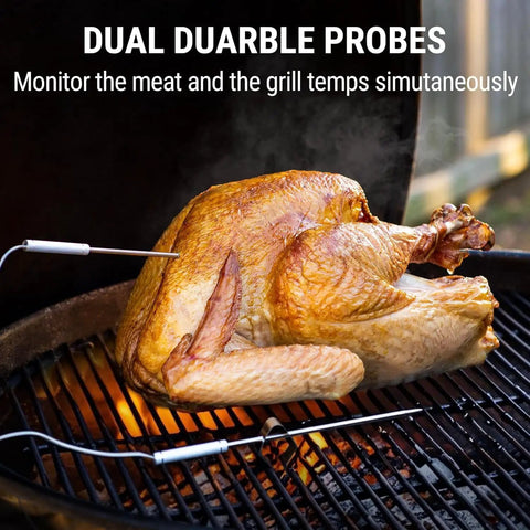 Ultra Long Range Wireless Meat Thermometer With Dual Probes Up To 500ft for Smoker Barbecue Grill on turkey