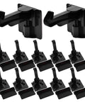 Hidden Childproof Cabinet Locks 12 Pack For Drawers And Doors Invisible Adhesive Locks in black plastic material.