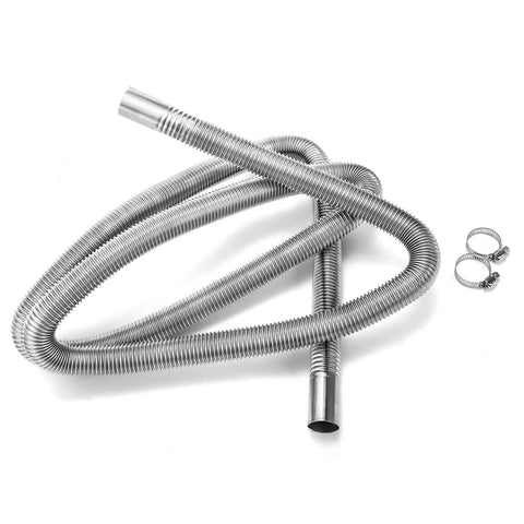 Two 78 Inch Stainless Steel Flexible Exhaust Pipes Kit With Hose Clamps 1 Inch Inner Diameter Two Pcs Built To Last