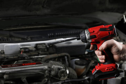 One Quarter Inch Magnetic Impact Nut Driver With Industrial Strength Magnet And Impact Grade Nut Setter used on car engine