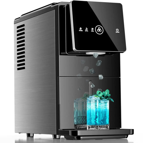 Chewable Nugget Ice Maker For Home And Office, 33 Lbs Per Day, 24 Hr Ice Output, One Touch Dispensing, Self Cleaning, 1.8 L Water Tank