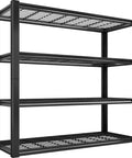 40 Inch Wide Heavy Duty Garage Shelving Unit With Wire Mesh Panels 560 Lb Per Shelf 2240 Lb Total Capacity Sturdy Steel Frame For Home Workshop And Small Biz Storage black steel shelving