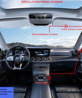 Car interior showing installation guide for 3 Inch 1080P High Definition Dash Cam For Cars With 24 Hour Recording And 170 Degree Wide Angle View