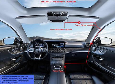 Installation setup of 2.4 Inch 1080P Dash Cam For Cars With Super Night Vision And 24 Hour Recording