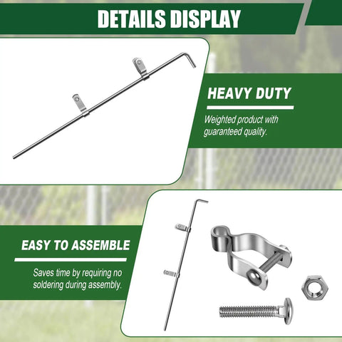 Chain Link Gate Drop Rod Kit One And Three Eighths Inch By Thirty Two Inch Cane Bolt For Single Or Double Gate Heavy Duty Galvanized Steel