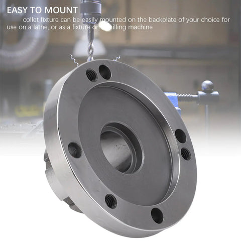 Heavy Duty Collet Fixture 3.94 Inch Dia For Carbon Steel Lathe Mill Router Quick SwapChuck Upgrade Part view showing mounting detail.