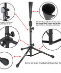 7X7 Baseball Practice Net Featuring Adjustable Strike Zone And Height Adjustable Tee For Backyard Ballers detail of adjustable tee components.