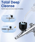 All In One Pro Grade Airbrush Kit With Compressor For Painting Nails Modeling Makeup And Cake Decorating, cleaning set shown