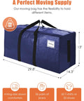 8 Pack Heavy Duty Moving Bags With Wrap Around Handles Ultra Large 24 Gal Storage Totes for Space Saving and Easy Clothes Organization