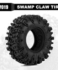 36x14mm 0.7 Inch Swamp Claw RC Tires For 1/30 Axial SCX30 With Soft Sticky S5 Compound, side view showing tread pattern.