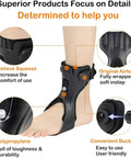 Drop Foot Brace With Inflatable Airbag for Stroke Recovery Lightweight AFO Ankle Foot Orthosis Support Left Leg Detail