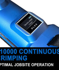 No Fuss Heavy Duty 18V Cordless Hydraulic Copper Pipe Crimping Tool With Slick Brushless Motor For Quick Rock Solid Plumbing Connections display showing device usage.