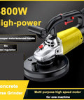 Heavy Duty Wall Grinder And Floor Concrete Polisher Angle Machine With Rock Solid 3800W Copper Motor, six speed dial and ergonomic handle.
