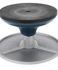 HighFree 7-inch sculpting wheel (front view) with all-metal turntable; blue neck, black wheel, silver base