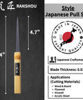 Zero Hassle Japanese Pull Saw Keyhole Blade 4 3/4 Inch Ryoba Double Edge Handsaw with wood grip for cutting drywall and plywood.