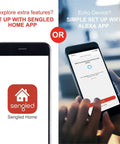 Smartphone screens showing setup options for WiFi Smart LED Bulbs 100W Equivalent 1500 Lumen Dimmable A19 Daylight 5000K with No Hub Needed
