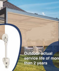 Outdoor Roller Shade Replacement Bungee Kit And End Cap For Coolaroo Exterior Blinds In Sand, 2 Pack shown on patio