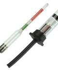 Must Have Temperature Correcting Battery Hydrometer Auto And Marine Battery Test Tool With Calibrated Temperature And Float Readings Glass Tube Black Finish Model 00231 Kit close view