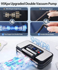 95Kpa Go-To Vacuum Sealer With Dual-Pump Power And Double Seal showing double pump and gasket details
