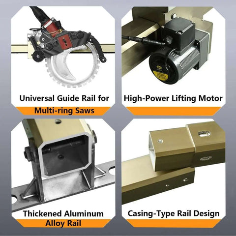 Heavy Duty Linear Rail Wall Cutting Track Guide With Three Meter Beam for Knocking Out Door and Window Openings with a high-power motor and aluminum tracks.