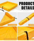 Product image showing Portable Folding Duck Pond 4x4 With Spill Containment Berm Wall, Heavy Duty PVC Coated Polyester, yellow close-ups.