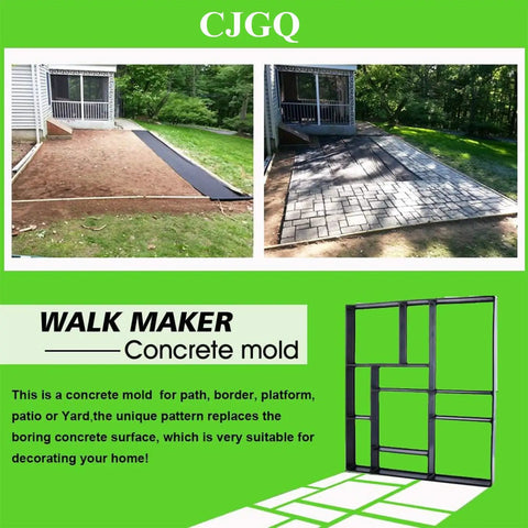 Reusable Concrete Path Mold Set 17.5 x 15.5 x 1.5 Inches 10 Grid Walk Path Maker for Stepping Stones Pavers Garden Yard Patio DIY Walkway No Pro Skills Needed Durable Polypropylene shown in use on a garden path.