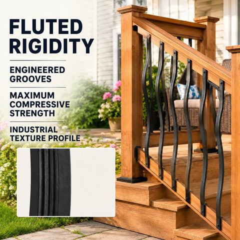 32 And A Quarter Inch Black Curved Aluminum Deck Balusters 25 Pack Includes 100 Screws And 8 Extra Fasteners for railings