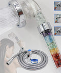 Healing Crystals Shower Head With 7 Natural Gemstones For Water Purification And PH Balance Red Jasper And Red Agate