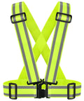 XXL Yellow High Visibility Reflective Safety Vest With Two Silver Strips, Adjustable Elastic Fit For Running, Jogging, Walking, Cycling