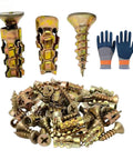 Heavy Duty 6x14mm Metal Wall Anchors Kit 100 Pcs For Drywall Wood Ceramic Tile And Gypsum Board Serrated Expansion Anchors That Lock Tight And Prevent Slippage For Cabinet Hinge Repair And Quick Secure Mounts, brass anchors set