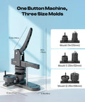 3 In 1 Button Maker Kit With 1 In, 1.25 In, And 2.25 In Molds For DIY Pin Badges, Keychains, And Fridge Magnets on display