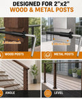 Designed for 2x2 posts, this 50 Pack Black Cable Railing Kit includes hardware for wood and metal posts.