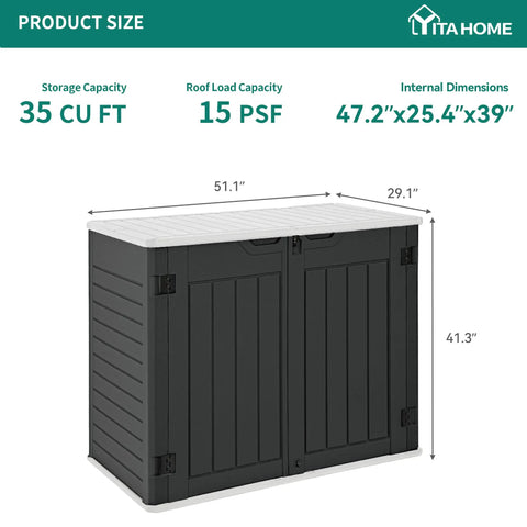 Outdoor Resin Storage Shed With Multi Opening Doors Easy Access Weatherproof Lockable 35 Cu Ft Capacity for organized storage.
