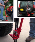 Beefed Up Heavy Duty Farm Jack 3 Ton Capacity 153 cm Off Road Ratcheting Utility Lift used on vehicles outdoors