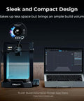 Ender 3 V3 SE 3D Printer with Sprite Direct Extruder next to laptop showing design software.