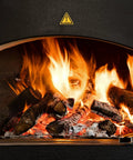 Fireplace with 24 Pack Safety Warning Sign Decals Adhesive Caution Stickers Yellow PVC Material above flames