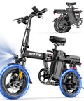 1200W Folding Electric Bike For Adults And Teens, 25 MPH Peak Power, 48V 10Ah Battery, 480Wh, 45 Mile Range With PAS
