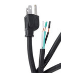 3 Foot 16 AWG 3 Wire Appliance And Power Tool Cord With U Ground NEMA 5-15, SJTW weather resistant, exposed wires end view.