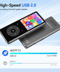 Bluetooth MP3 Player With Auto Reconnect 5.4 For Instant On Listening 1.8 Inch Display showing USB 2.0 speed