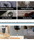 11 Piece Stripped Screw Extractor Set With Left Hand Drill Bits And Bolt Extractors For Removing Damaged Screws Bolts And Studs Quick Change Adapter Included Hex Shank Beast DIY Ready in use for extracting broken, rusty screws and bolts in wood.