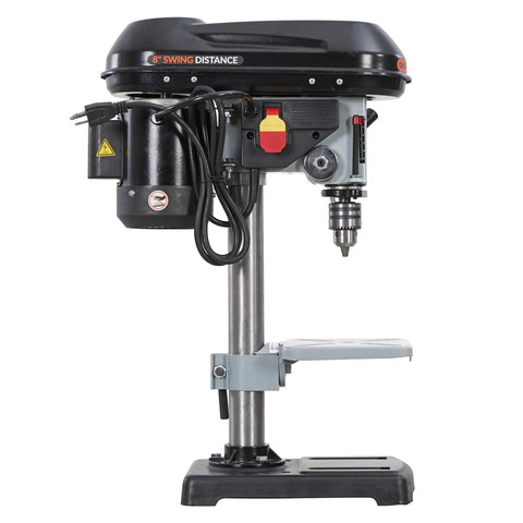 Side view of 8 Inch Benchtop Drill Press With 9 Adjustable Speeds From 500 To 3200 RPM, 4.2 Amp Motor, 0.68HP Power for Precise Drilling